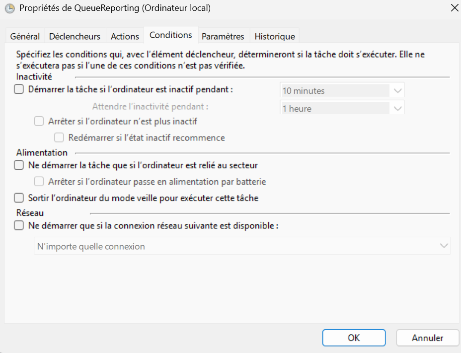 Illustration des conditions