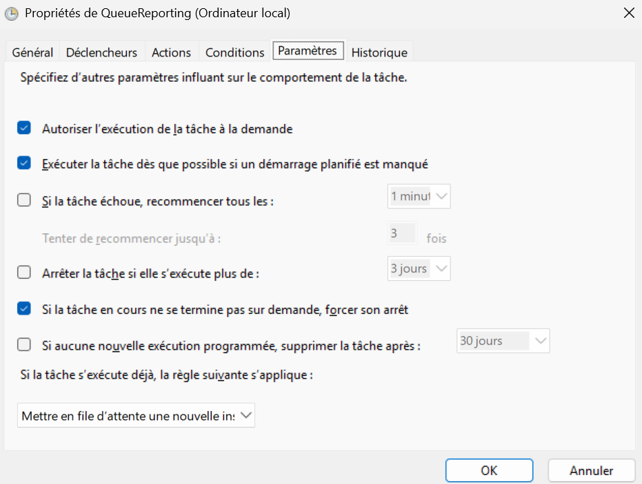 Illustration des paramètres